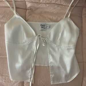 White princess Polly tie top